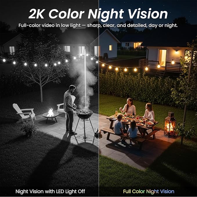 Cinnado 2K Security Cameras Wireless Outdoor with App Control, S1 1 Pack