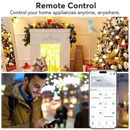 EIGHTREE Smart Plug, WiFi Outlet Works with Alexa & Google Home, Smart Home Socket with Remote Control & Timer Function, 2.4GHz WiFi Only, 4 Packs