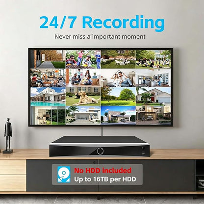 DS-7608NXI-K2/8P 8CH 4K 8-Channel PoE AcuSense NVR Network Video Recorder (HDD Not Included) Human/Vehicle Detection, Compatible with ONVIF/HIK IP Camera, International English Version