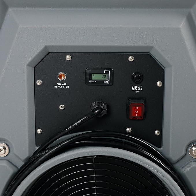 MOUNTO 1000cfm Portable Industrial Air Purifier Negative Air Scrubber - Powerful 1HP Motor, True HEPA Filter, 2-Speed, Handle and wheels 3-Year Warranty