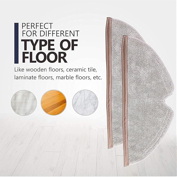 Mop Pad Replacement Compatible With Roborock Q5 Pro/Q5 Pro+/Q5/Q7/Q7 Max/S5/S5 MAX/S6/S6 MAXV/S6 Pure/E-Series Q8 Max/Q8 Max+ Robot Vacuum Cleaner, 6 Pcs Reusable Mop Pad