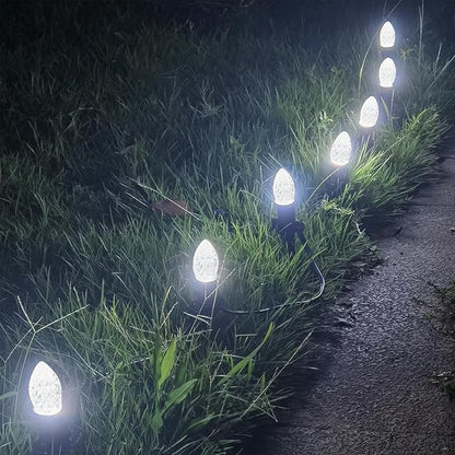 25 Pack C7 LED Replacement Bulbs- Cool White Bulbs Dimmable for Christmas Outdoor Indoor String Lights, IP65 Waterproof White LED Night Light Bulbs, 0.72 Watts, C7/E12 Candelabra Base