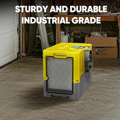 190PPD Commercial Dehumidifier with Pump for Basement-6000Sq.Ft. Warehouse, Large Space Crawl Space Dehumidifier for Efficient Water Damage Restoration-Auto Defrost, Memory Starting, Yelow-3PC