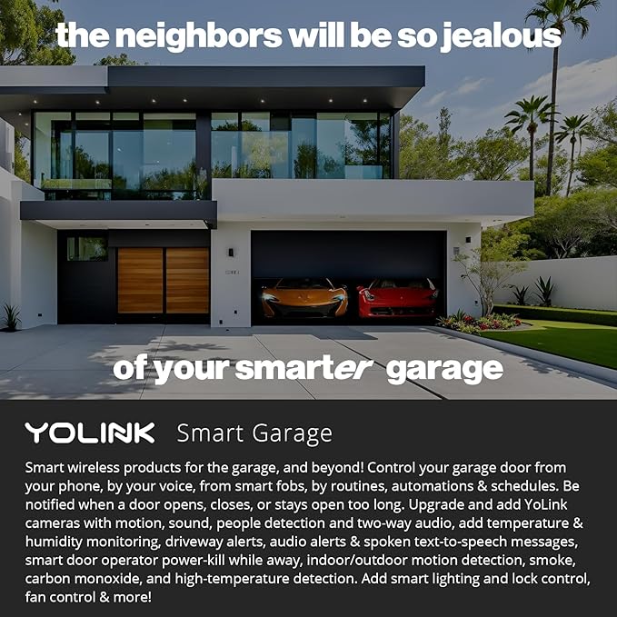 YoLink Finger - Remote Control Existing Garage Door Opener, 1/4 Mile World's Longest Range Garage Door Operator Controller, YoLink Hub Required