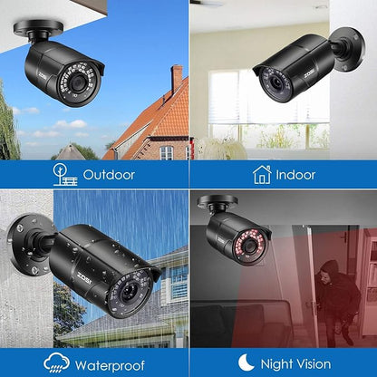 ZOSI 2.0MP HD 1080P 1920TVL Hybrid 4 in 1 TVI/CVI/AHD/CVBS Indoor Outdoor Home Security Cameras Weatherproof,120ft Night Vision,Aluminum Metal Housing,For 960H,720P,1080P,5MP,4K analog CCTV DVR