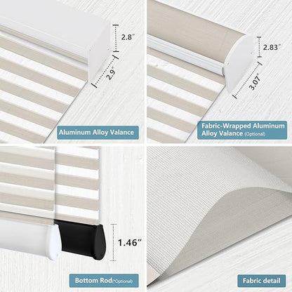 Bringnox Smart Motorized Zebra Roller Blinds - 85% Blackout, Remote Control, Works with HomeKit, Google Home & Alexa via Hub, Custom Size