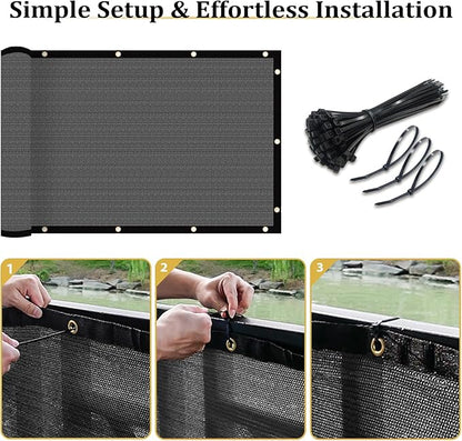 Shade&Beyond 3' X 10' Fence Privacy Screen Heavy Duty 170 GSM Fencing Mesh Shade Net Cover for Wall Garden Back Yard Outdoor Home Decoration, Dark Gray