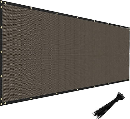 Windscreen4less Privacy Fence Screen Heavy Duty Windscreen Fencing Mesh Fabric Shade Net Cover with Brass Grommtes for Outdoor Wall Garden Yard Pool Deck, 6'x13' Brown