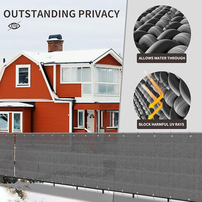 LOVE STORY Custom Size 3.3'x4' Dark Grey Balcony Privacy Screen,UV Block Privacy Fence Screen,90% Shield for Outdoor Pool Garden Apartment Railing