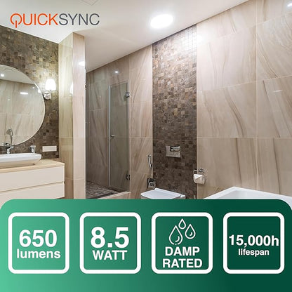 Sylvania QuickSync RGBW/Selectable White BR30 LED Light Bulb with Remote Control, No App/WiFi Required, 8.5W = 65W, Dimmable, 90 CRI, Medium Base, Frosted Finish - 4 Pack (45049)