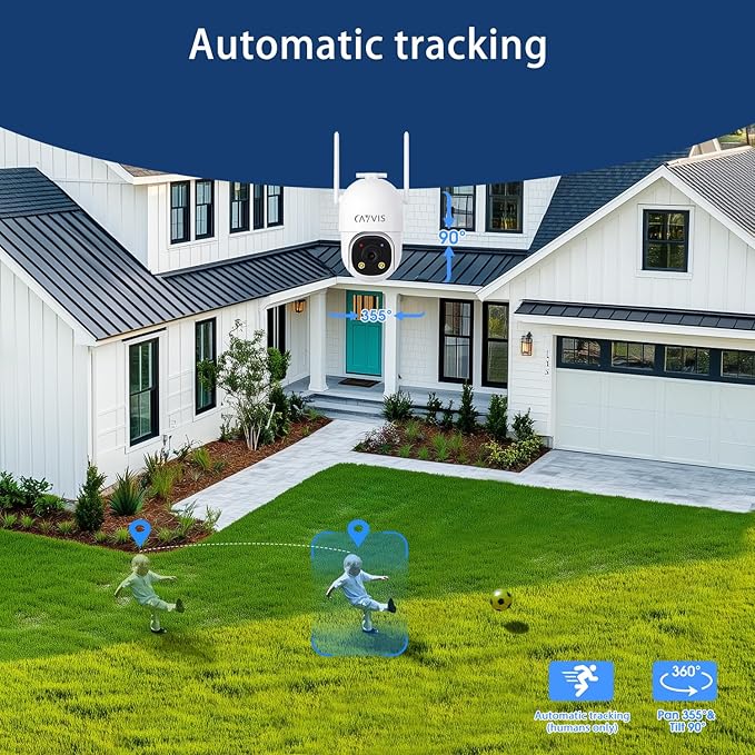 4G Cellular Solar Security Camera Wireless Outdoor,Solar Camera with SIM Card,Solar Powered Camera, 2K Color Night Vision, PTZ 355°/90, AI Motion Detection,AOV 24/7 Recording,IP66,No WiFi