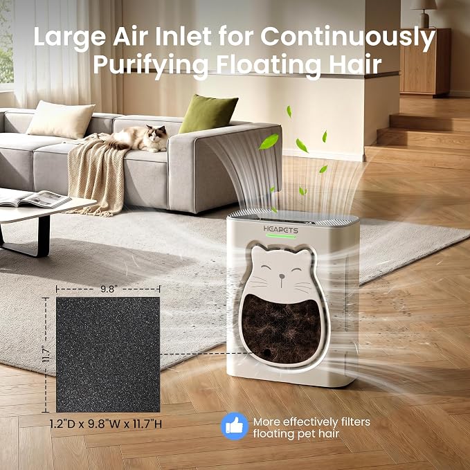 Pet Air Purifier for Home, H13 HEPA Washable Filter,Air Cleaner with APP&Air Quality Monitor for Pet Hair Dander Odor Allergies Pollutant Smoke Dust for Large Rooms 2200 Ft², Auto Mode,P365 White
