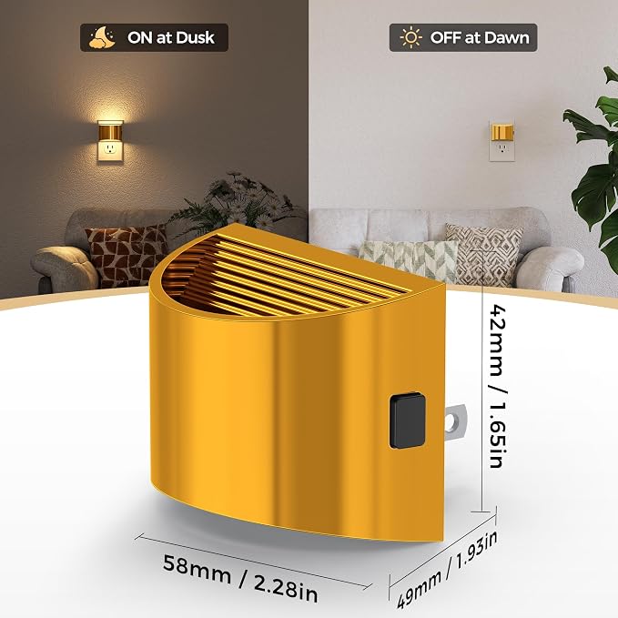 DORESshop Night Light, Night Lights Plug into Wall, Adjustable, 3000K | 3 Level Brightness Adjustable Night Light, Dusk to Dawn Sensor, Nightlights for Adults, Bedroom, Bathroom, Hallway, 4 packs