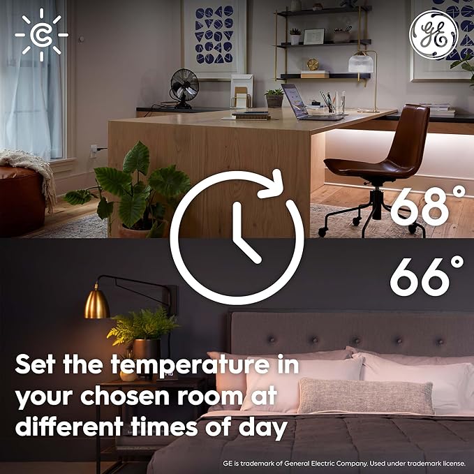 GE Cync Smart Temperature Sensor, Works with Cync Smart Thermostat (Required and Sold Separately) to Reduce Hot and Cold Spots, Easy Mounting and DIY Installation, White