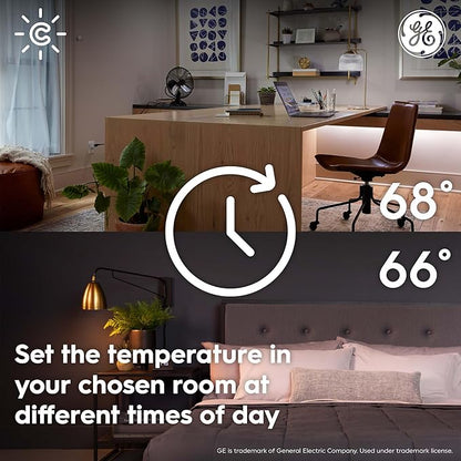 GE Cync Smart Temperature Sensor, Works with Cync Smart Thermostat (Required and Sold Separately) to Reduce Hot and Cold Spots, Easy Mounting and DIY Installation, White