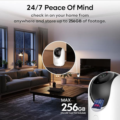 adomii 2K Indoor Cameras for Home Security - Camera with Pan/Tilt, 33ft Night Vision, 2 Way Audio, BLE Pairing - Motion Detector Indoor Wi-Fi Camera for Baby & Pet Monitor