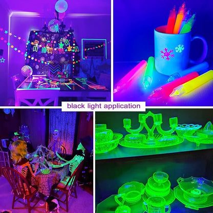 Upgrade 25W LED Black Light Bar - 72 UV Big LED Chip 395-405 nm, Black Lights for Glow Party - Blacklight Bar for Fluorescent Posters, Glow in The Dark Party, Stage Lighting, Body Painting, Halloween