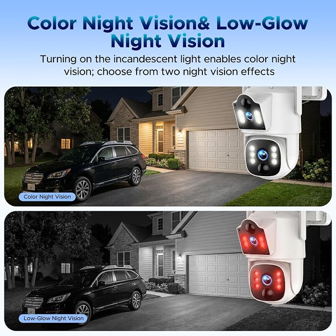 VOOPEAK 4G LTE Cellular Security Camera, Dual Lens 360° PTZ Auto Tracking