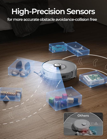 Robot Vacuum 20,000 Pa Robot Vacuum and Mop,120Day Self Emptying Vacuum Robot,Lidar Navigation,5G 2.4GWiFi APP Aspirateur Robot,Self-Charging Robot Vacuums for Pet,Floor,Carpet Gray R11