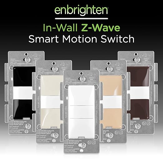 Enbrighten Z-Wave Smart Motion Sensor Light Indoor, On/Off, Vacancy/Occupancy Sensor, Includes White & Almond, Zwave Hub Required, Works with SmartThings, Wink, & Alexa, Smart Light Switch, 26931