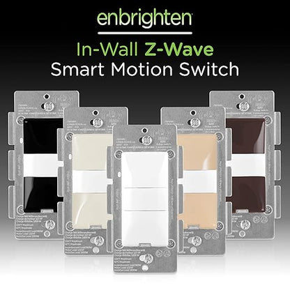 Enbrighten Z-Wave Smart Motion Sensor Light Indoor, On/Off, Vacancy/Occupancy Sensor, Includes White & Almond, Zwave Hub Required, Works with SmartThings, Wink, & Alexa, Smart Light Switch, 26931