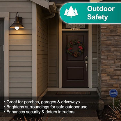 DiCUNO PIR Motion Sensor Light Bulbs, 12W (100W Equivalent) E26 LED Body Motion Sensor Infrared Bulb Auto on/Off, Outdoor/Indoor Light for Front Porch Garage, 1100LM 2700K Warm White, 2 Pack