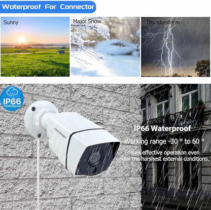 4CH 1080P Security Camera System Outdoor Indoor with Motion Detection, Night Vision, with 500GB Hard Drive, 2pcs HD 1080P 1920TVL Surveillance Bullet Cameras, for Home 24/7 Recording
