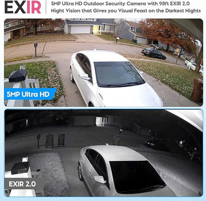 VIKYLIN 5MP IP PoE Dome AI Camera,Security IP Turret Camera with 5MP@25fps,Human/Vehicle Detection,Built in MIC,98ft IR Night Vision,IP67, Full Metal, NDAA Complaint