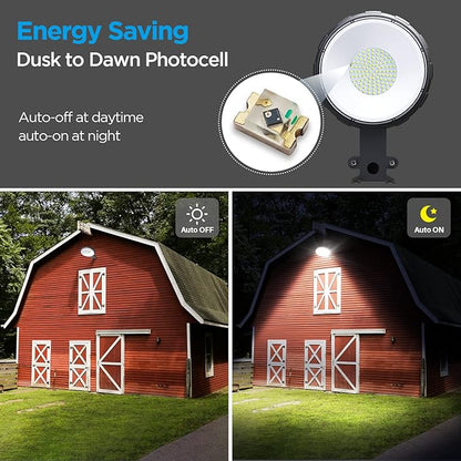 deerdance LED Barn Light, 80W 120V Hardwired Dusk to Dawn Outdoor Lighting with 10000LM 5000K Daylight, IP65 Waterproof Area Street Lights for Outdoor Barns Farmhouse Garage Yard Warehouse (2Pack)