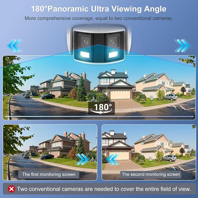Anpviz 4K/8MP PoE Dual Lens Security Camera Outdoor 180 Degree Wide Angle