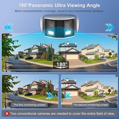 Anpviz 4K/8MP PoE Dual Lens Security Camera Outdoor 180 Degree Wide Angle