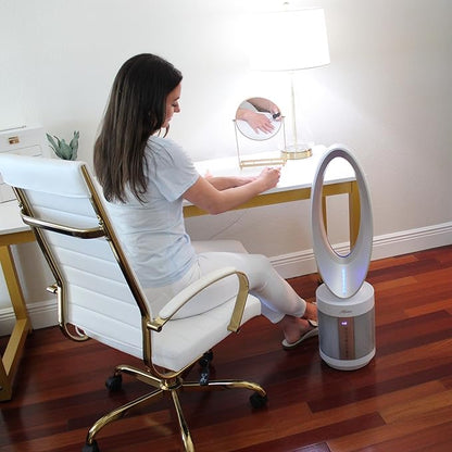 Hunter ExtremeAir Tower Bladeless Air Purifier. 2-in-1 Air Purifiers for Home & Bladeless Fan Combo. Bedroom Air Purifier Cooling Fan. Oscillating, 9 Speeds, Touch Control. Taupe.
