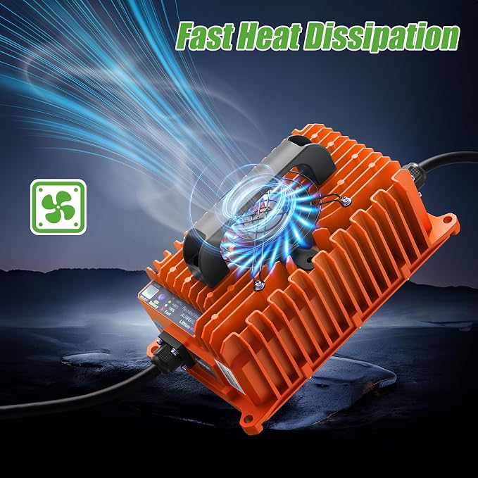 10L0L 18 AMP 36 Volt Golf Cart Battery Charger Compatible with EZGO TXT D Style Plug Portable Golf Cart Charger IP67 for Lead Acid Lithium AGM/Gel Battery