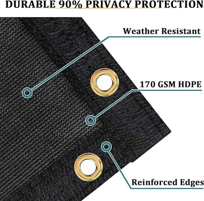 Shade&Beyond 3'x46' Black Privacy Screen Fence Cover 170 GSM Fencing Mesh Fence Panel for Wall Garden Yard Backyard Indoor Outdoor Home Decoration