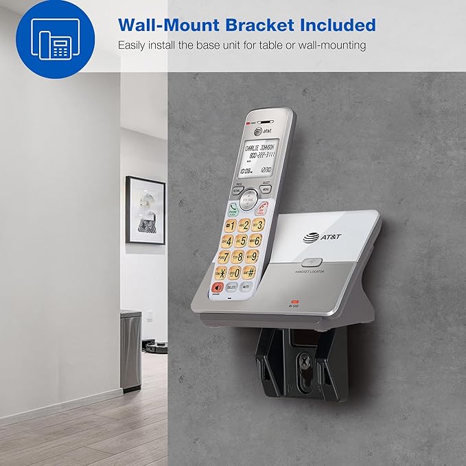 AT&T EL51503 DECT 6.0 5-Handset Cordless Phone with Simulated Full-Duplex Speakerphone, Backlit LCD Display & Lighted Keypad, Caller ID/Call Waiting, Intercom, ECO Mode