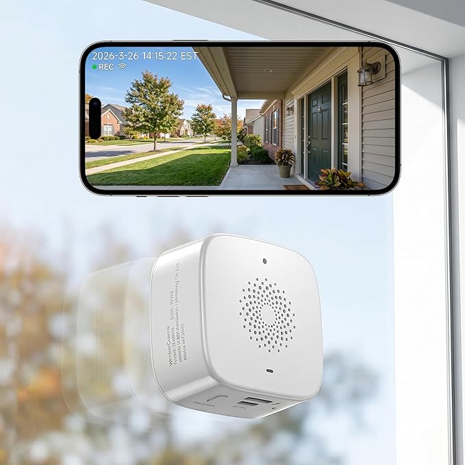 SOIADV 2K Wireless Window Camera,No-Drill Install,2.4GHz & 5GHz WiFi Indoor Cameras for Home Security,AI Human & Vehicle Detection, 6s Pre-Roll, Battery Powered,4MP Color Night Vision,SD/Cloud