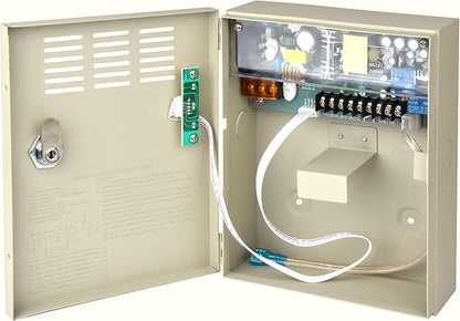 EVERSECU UPS Power Supply for Door Access Entry System, AC 110-240V to DC 12V 5A Worldwide Voltage with Battery Link for Acess Control Electronic Magnetic Lock (Battery Not Included)