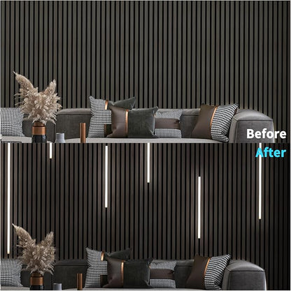 Art3d LED Recessed Strip Lighting Kit with Remote Switch, 6-Pack, White | Self-Adhesive, Low Heat, Energy Efficient, Easy to Install, Versatile Size, for Wood Slat Wall Panel, Headboards