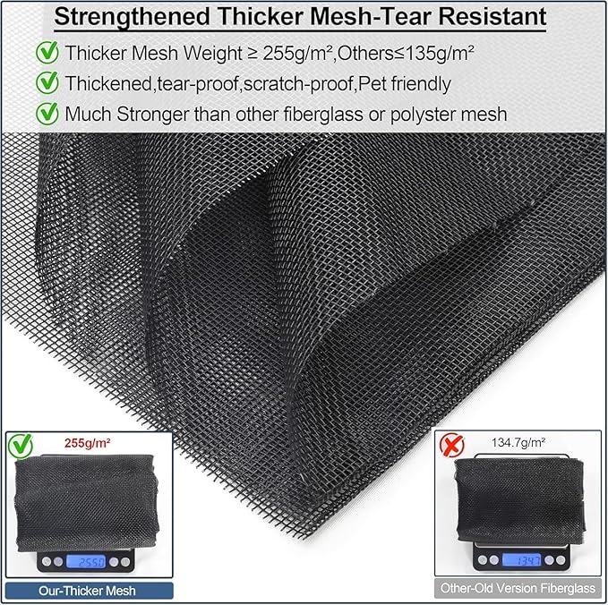 Reversible Left Right Side Opening Wide Magnetic Screen Door for Sliding & French Doors,Heavy Duty Thicker Reinforced Mesh Bug Door Screen Magnetic Closure,Screen 74" x 81",Fits Door to 72"x80"
