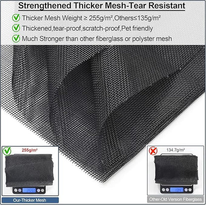 Reversible Left Right Side Opening Wide Magnetic Screen Door for Sliding & French Doors,Heavy Duty Thicker Reinforced Mesh Bug Door Screen Magnetic Closure,Screen 74" x 81",Fits Door to 72"x80"