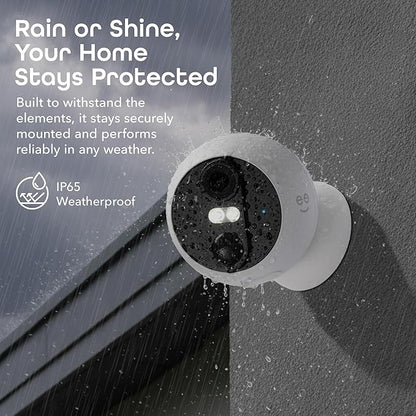 Geeni Perch 3MP Smart Magnetic Battery Camera – 2K HD Outdoor Wireless Security Camera with Color Night Vision, LED Spotlight, 2-Way Audio, & IP66 Weatherproof – Works with Alexa & Google Assistant