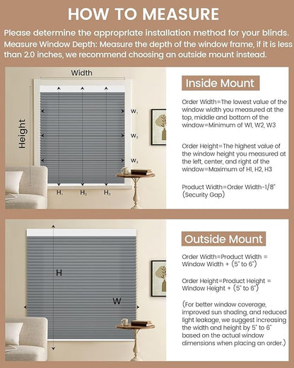 Kincmo Motorized Cellular Shades, Custom Motorized Blinds with Remote, Cordless Smart Electric Honeycomb Blinds Work with Apple HomeKit, Alexa, Google (85%-Blackout-Double-Cell Dark Grey)