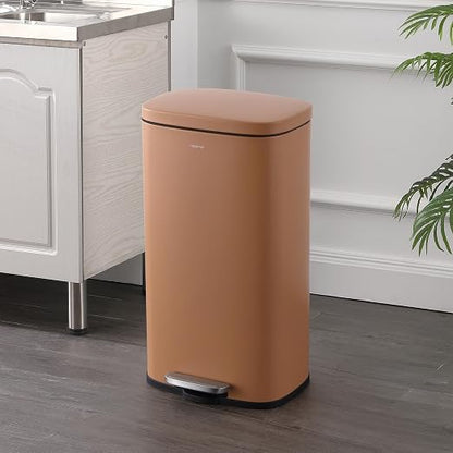 happimess Curtis 8 Gal Step Trash Can Soft Close 25", Clay Rose