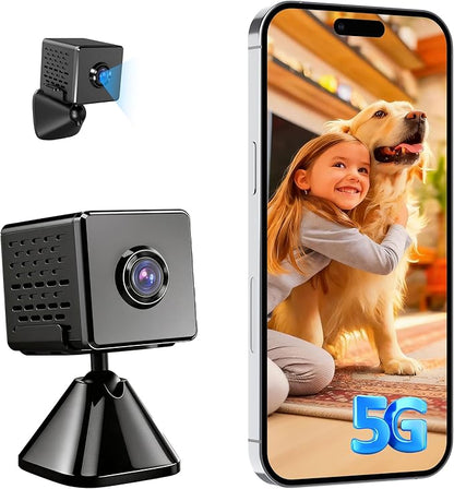 vebiliki 4K Spy Camera, Upgraded 5GHz WiFi, Mini Hidden Camera with Live View & Motion Alerts, Plug-in Nanny Cam with Night Vision, Cloud & Local Storage for Home, Baby, Pet Monitoring
