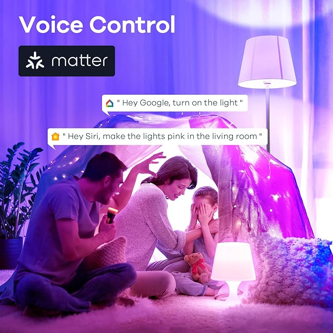 Linkind Matter Smart Light Bulb, Smart Bulbs Work with Apple Home, Siri, Alexa, Google Home, SmartThingsb Smart Solar Spotlight SL5C, Color Changing Landscape Lighting, APP/Voice Control Sol