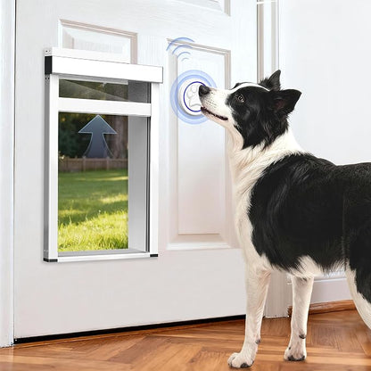 Automatic Dog Door for Door,Smart Dog Door with Doorbell Active,No Collar