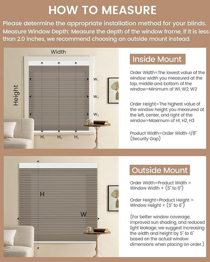 Kincmo Motorized Cellular Shades, Custom Motorized Blinds with Remote, Cordless Smart Electric Honeycomb Blinds Work with Apple HomeKit, Alexa, Google (75%-Blackout-Single-Cell Coffee)