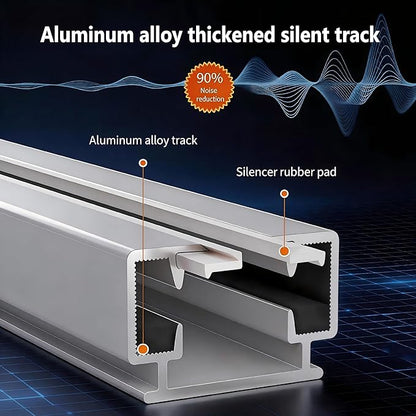 Smart Curtains, Universal Electric Curtain Accessories Installation Kit, Aluminum Alloy Thickened Silent Track 126''(3.2m), Including a Complete Set of Accessories, Excluding Curtain Motor