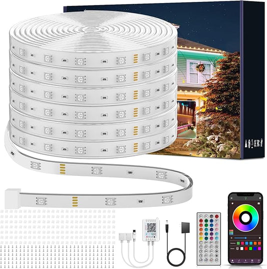 Ledagic Outdoor Led Strip Lights Waterproof 400ft, Ip68 Outside Led Light Strip Waterproof with Remote and App Control, Exterior Music Syne RGB Led Rope Lights for Bathroom, Party Home Decor (2*200ft)