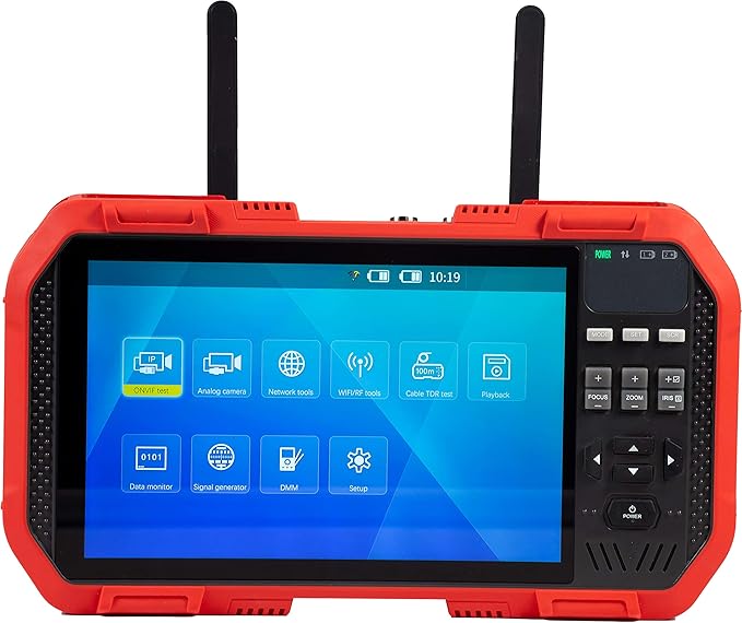 Triplett 8075 CamView IP Pro-X CCTV Camera Tester with PoE, Built-in DHCP Server, and 7" TFT Touchscreen - NTSC/PAL, HD-CVI 3.0, AHD 3.0, HD-TVI 3.0